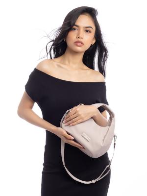 Carter Small Pleated Crossbody Cozy Grey