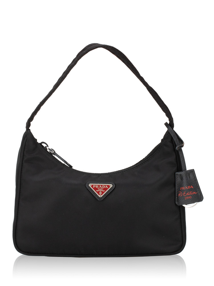 1NE515 Tessuto Re-Edition 2000 Mini Hobo Nero Fuoco
