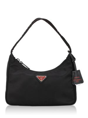 1NE515 Tessuto Re-Edition 2000 Mini Hobo Nero Fuoco