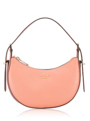 Nova Crescent Leather Shoulder Bag Terracotta
