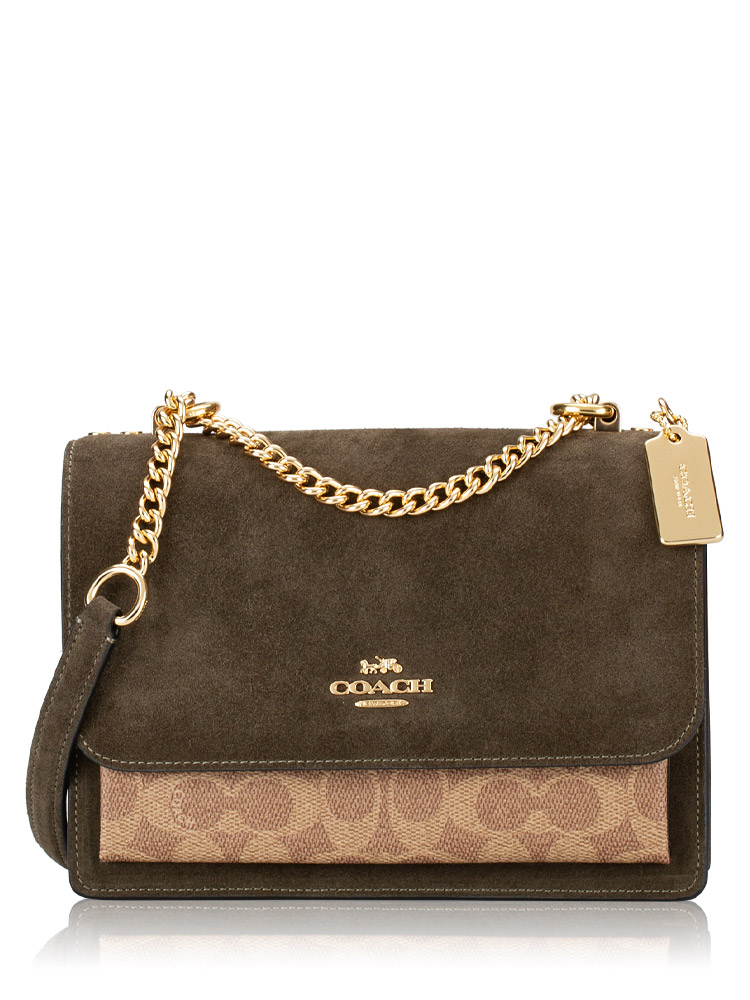 CCC70 Signature Klare Suede Crossbody Army Green Tan