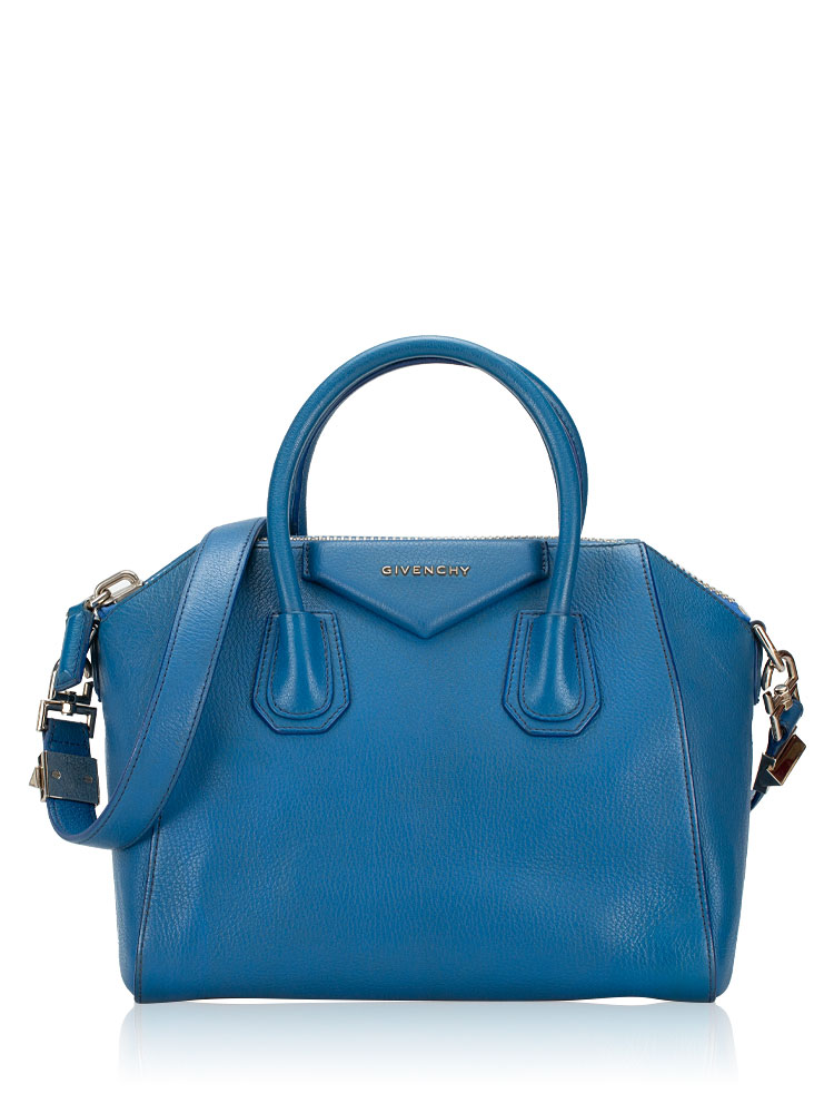 Sugar Goatskin Small Antigona Indigo Blue