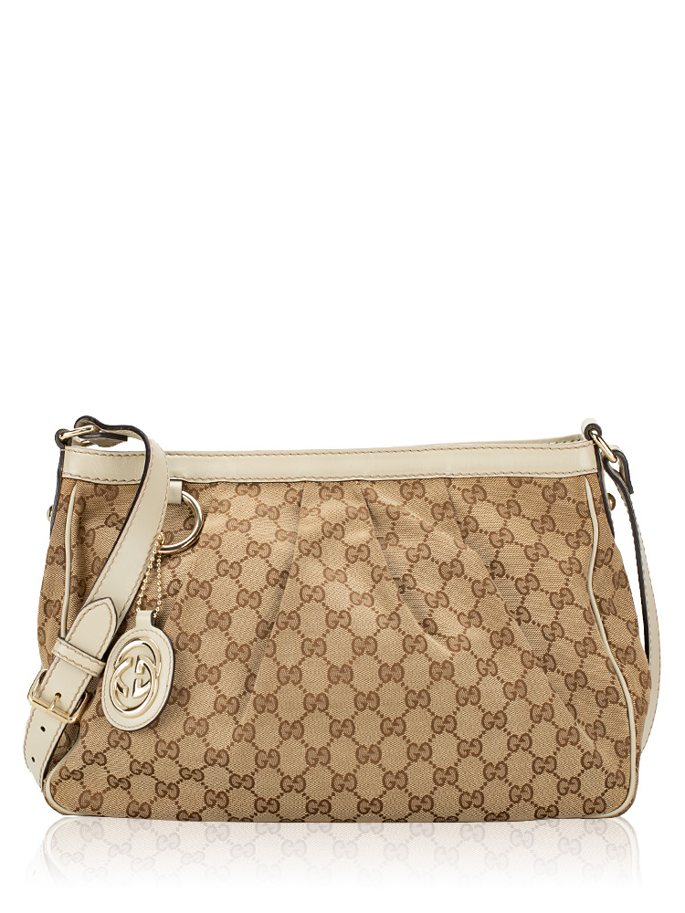GG Canvas Sukey Messenger Beige White