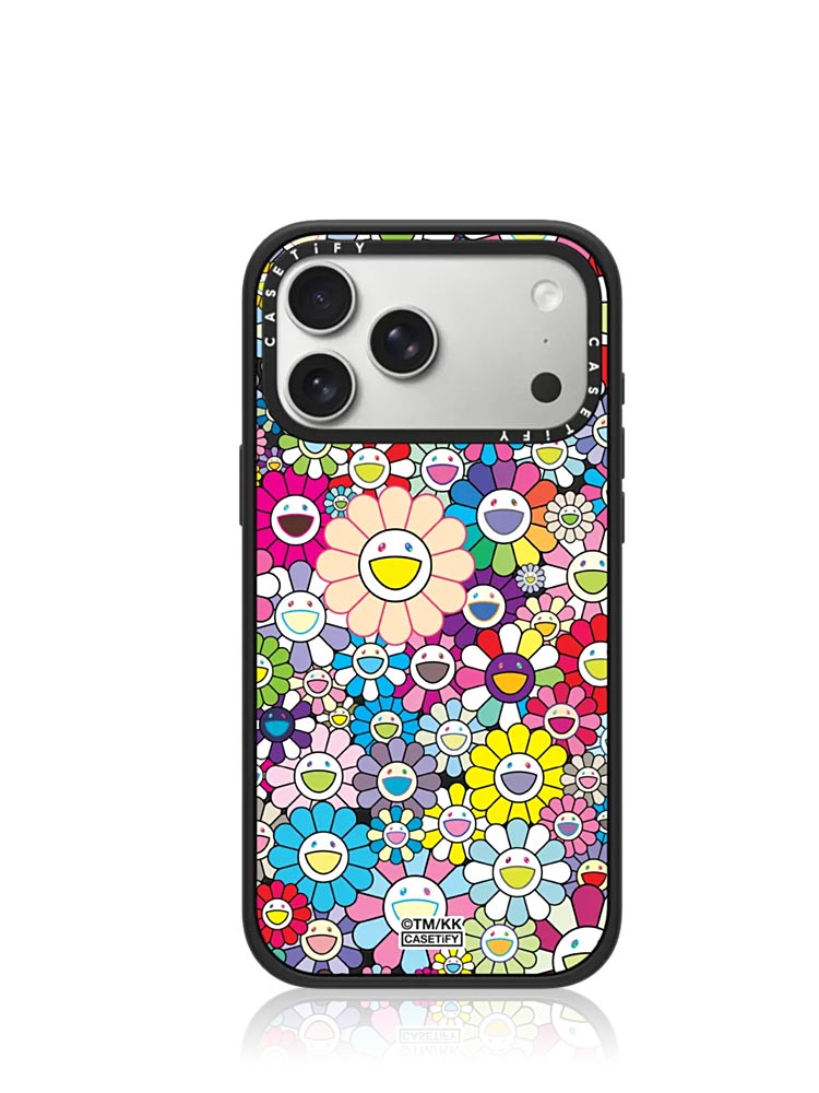 x Takashi Murakami Flowers Bloom Rainbow iPhone 17 Pro Max Glaze Case Black