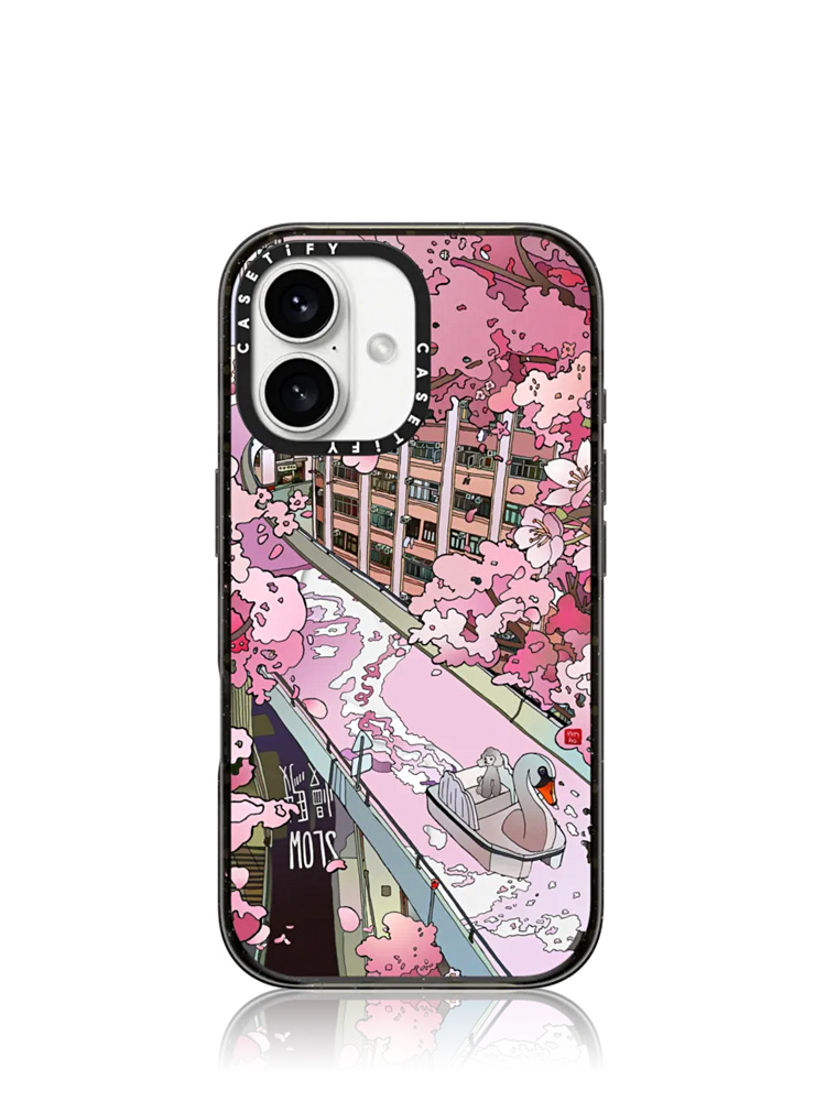 Sakura Dream iPhone 16 Impact Case Matte Black