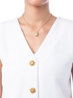 Vintage Rhinestone Necklace Gold