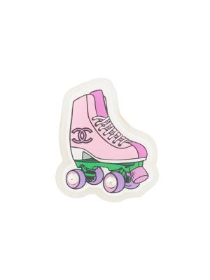 Roller Skate Crystal Brooch Pink Purple Green