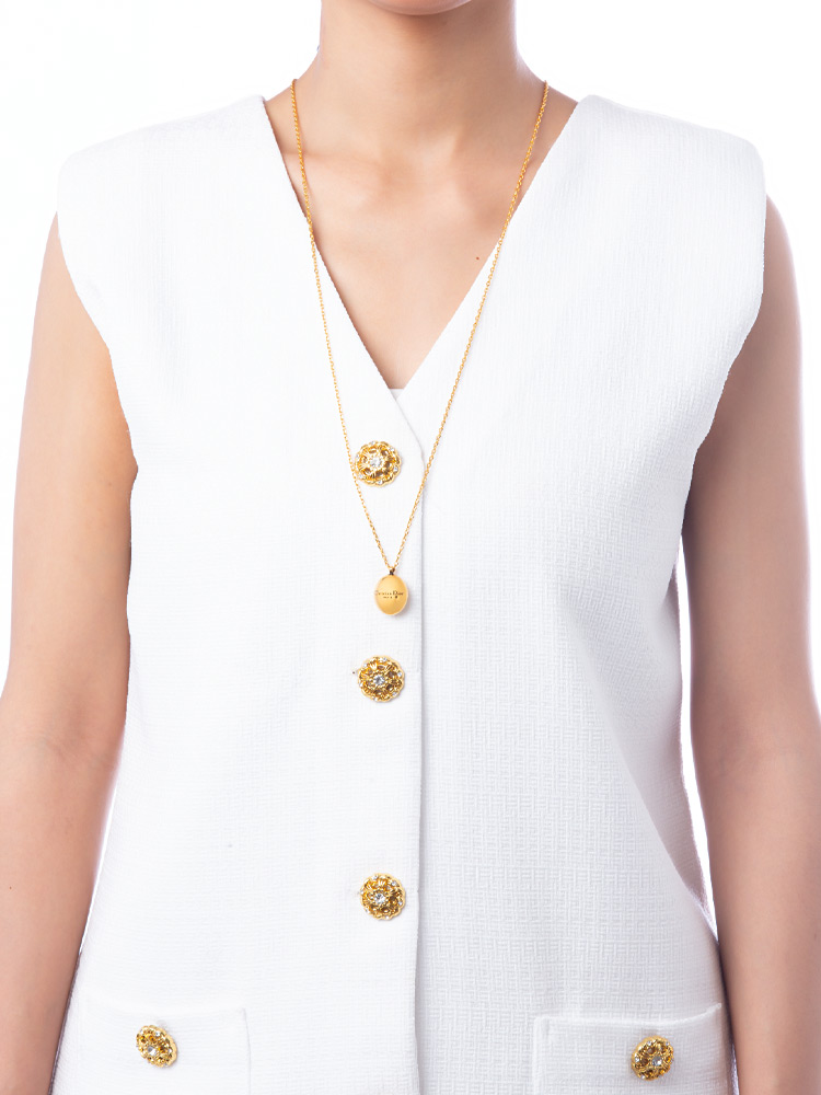 D-Pépite Long Necklace Antique Gold