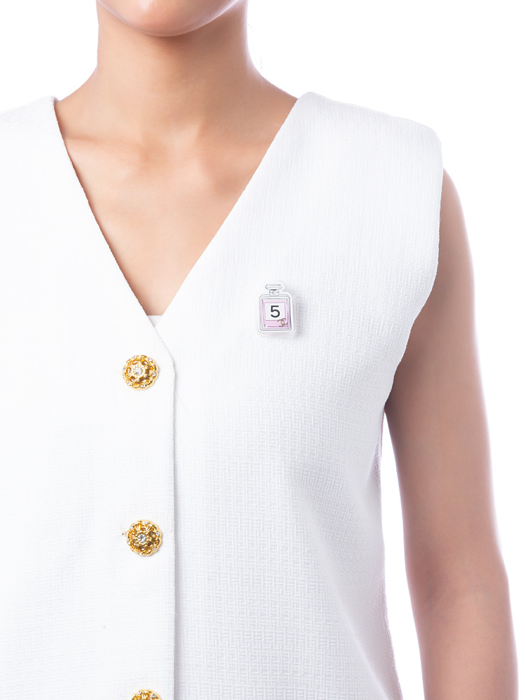 Resin Brooch No. 5 Perfume Crystal Pink