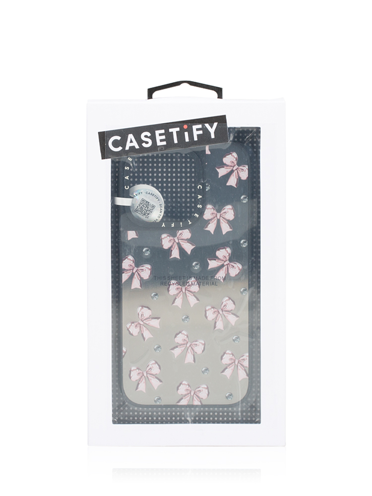 Metallic Pink Ribbon iPhone 15 Pro Mirror Case Silver Black