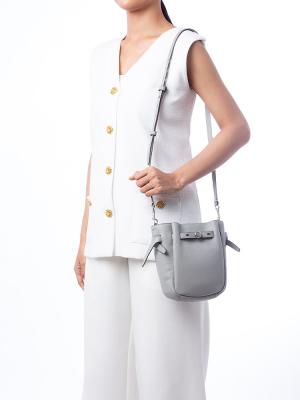 Romy Leather Small Crossbody Light Granite