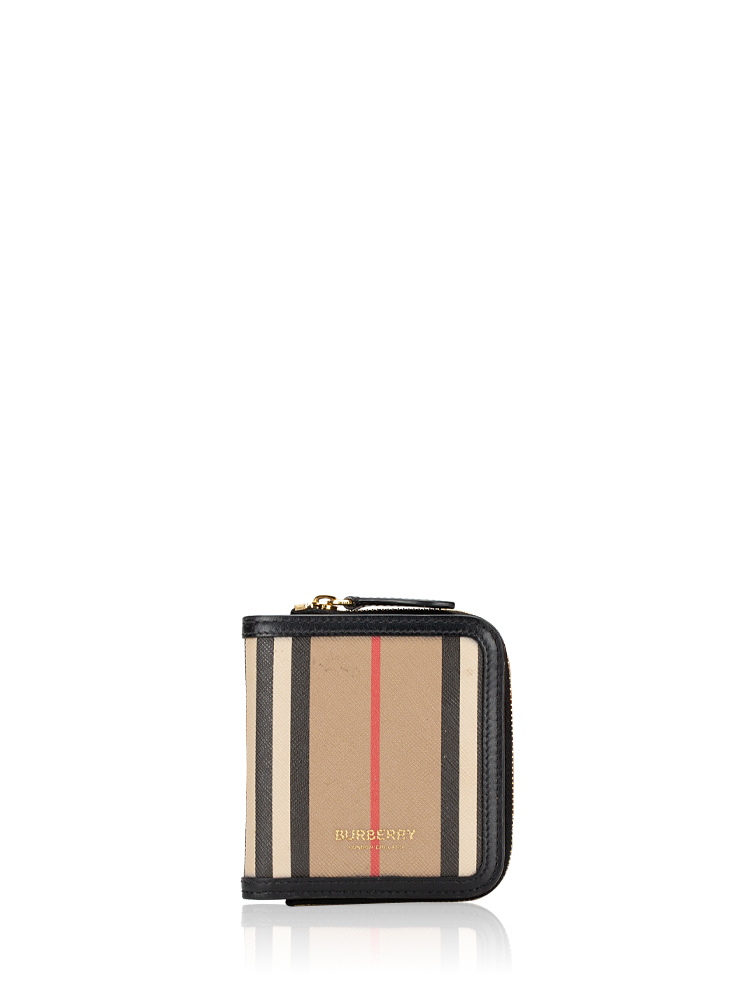 House Check PVC Allington Compact Wallet Black Beige