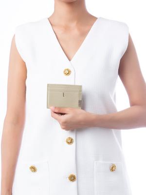 Grained Calfskin Sandon Card Holder Hunter