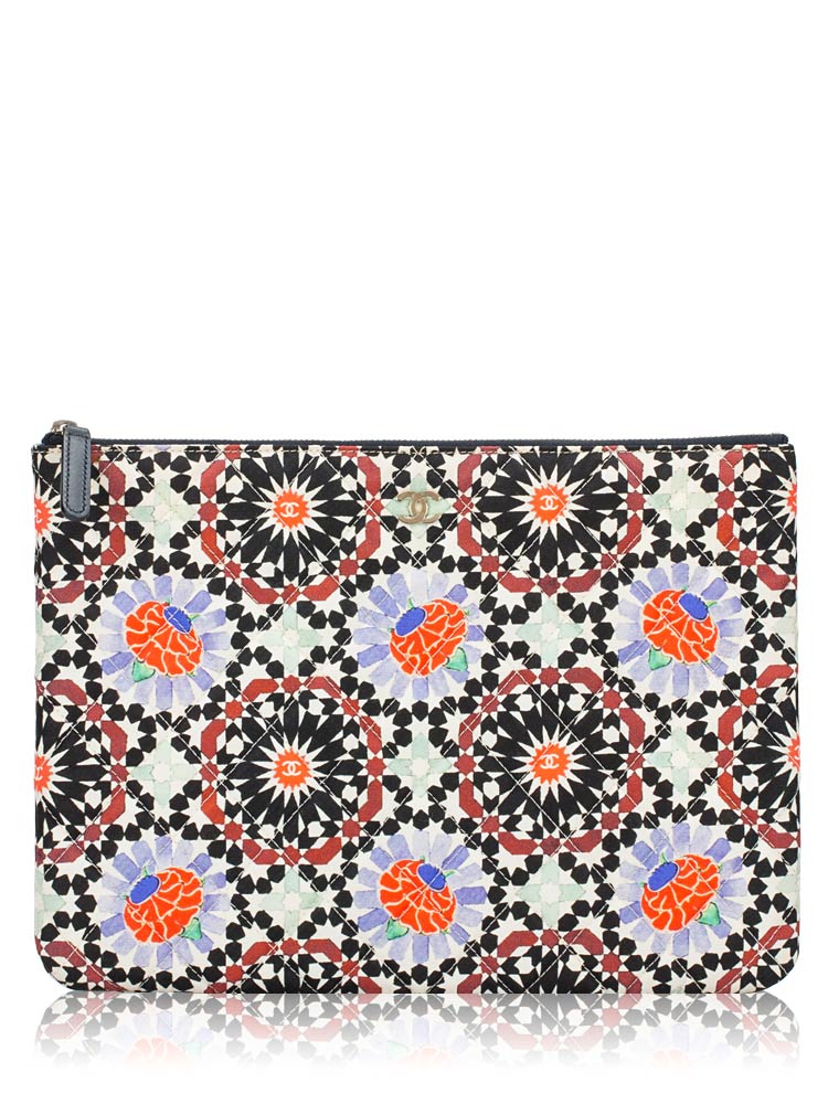 Canvas Paris Dubai Medium O Case Pouch Black Multicolor