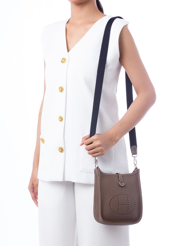 Taurillon Clemence Amazone Mini Evelyne 16 TPM Etoupe Bleu Indigo