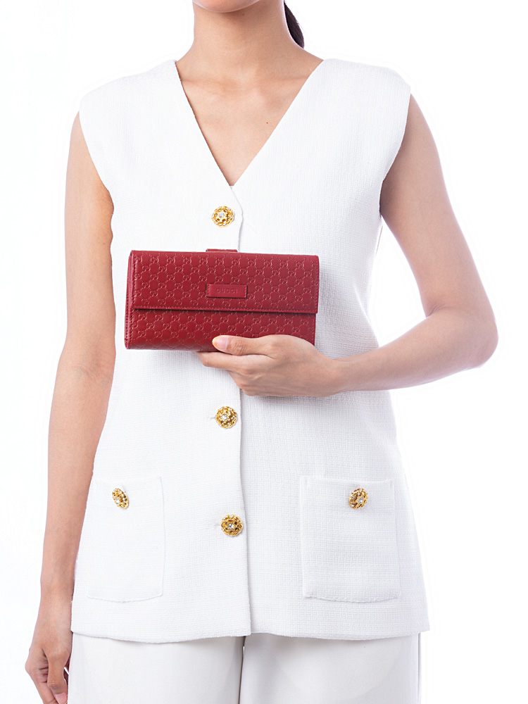 Microguccissima Continental Wallet Red