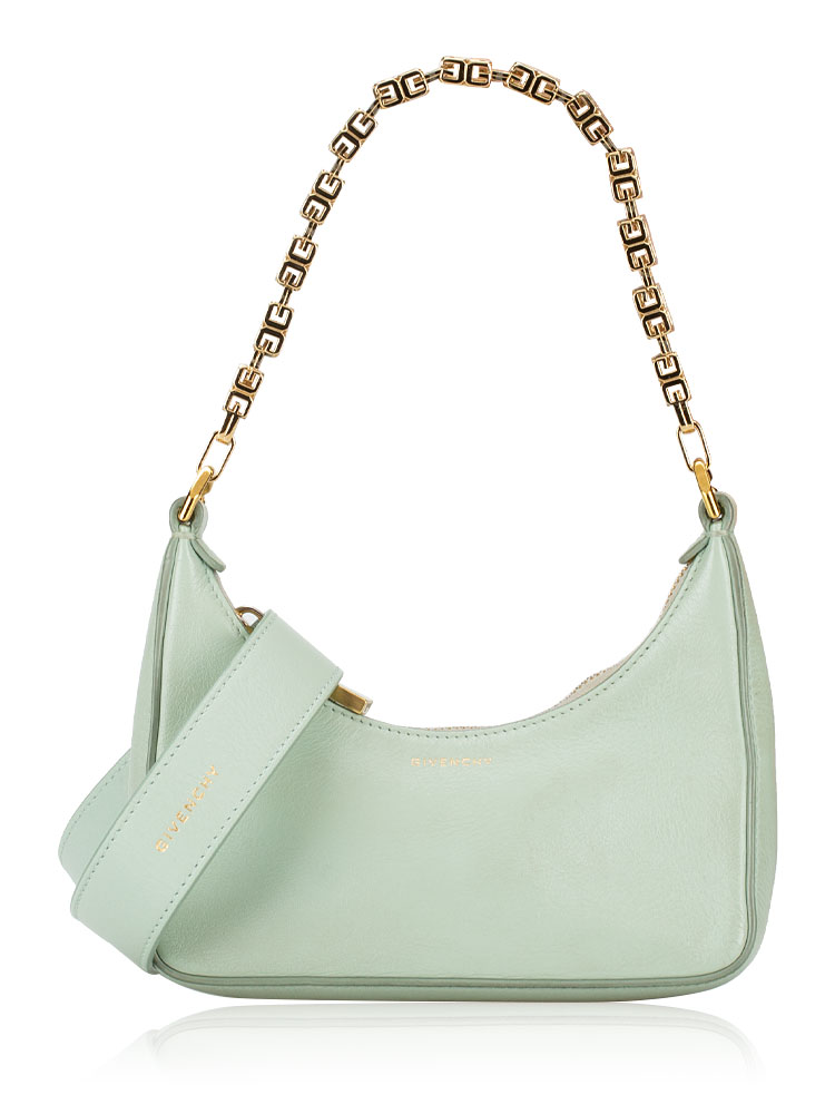 Calfskin Moon Cut Out Mini Hobo Celadon