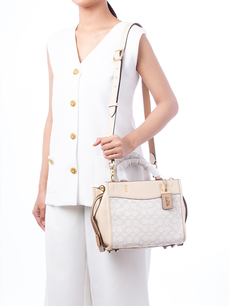 CA302 Signature Jacquard 25 Rogue Bag Chalk Ivory Multi