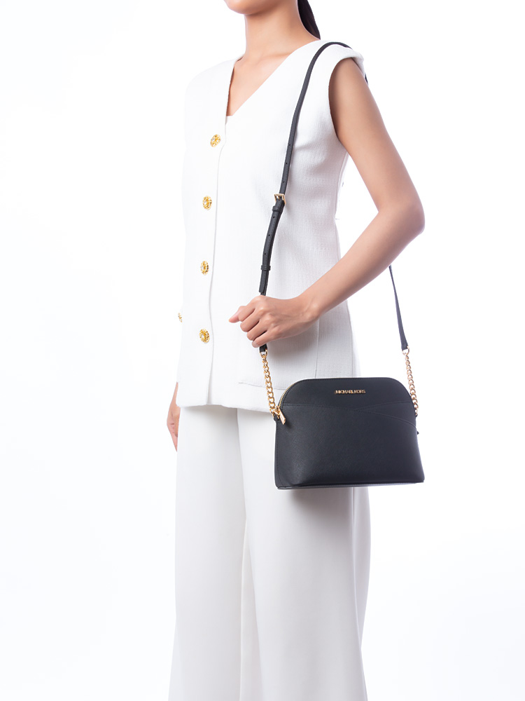 Jet Set Medium Dome Crossbody Black