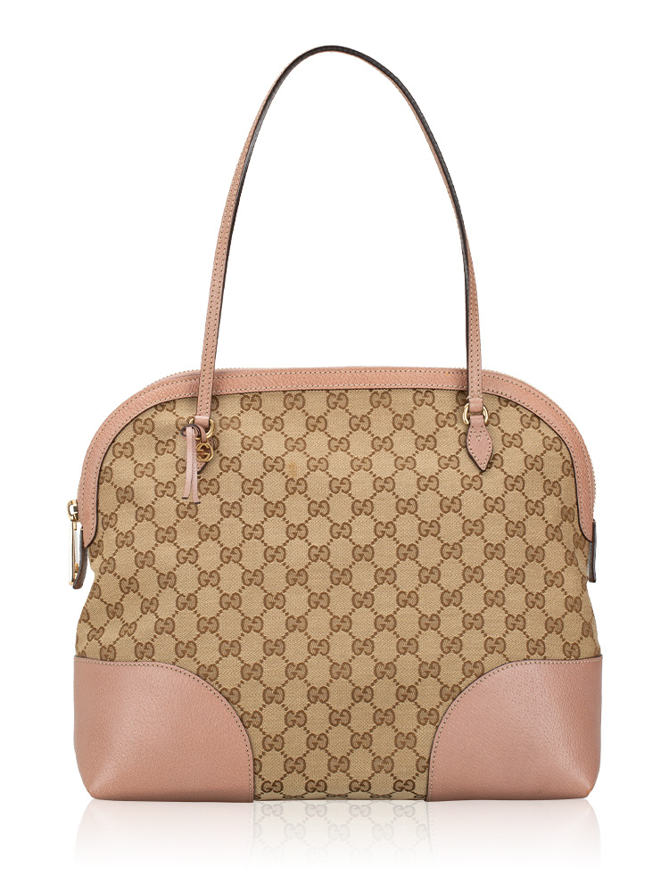 Canvas Bree Medium Shoulder Bag Dark Beige