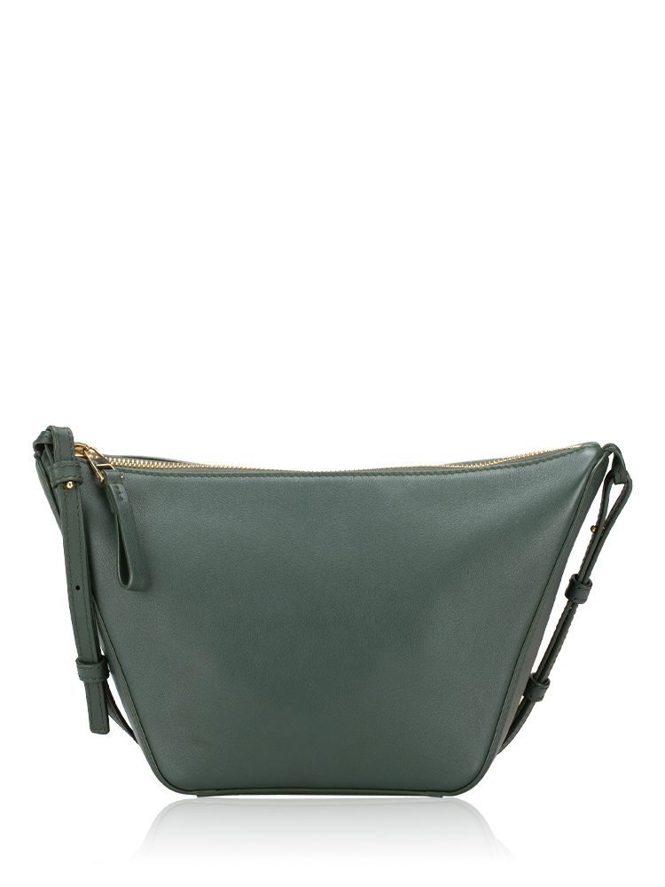 Calfskin Hammock Mini Hobo Bottle Green