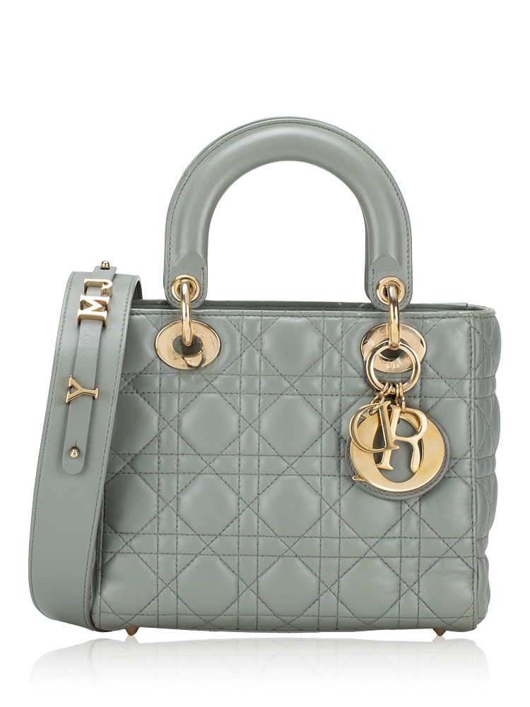Lambskin Cannage My ABCDior Small Lady Dior Grey