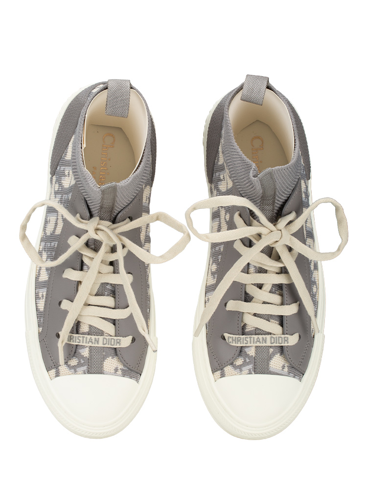 Oblique Walk'n Dior High Top Sneakers Gray Sz 36