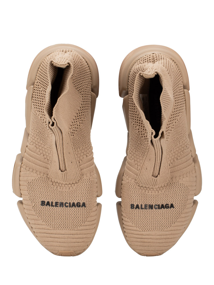 3D Knit Speed 2.0 Lace Up Sneakers Beige Sz 36