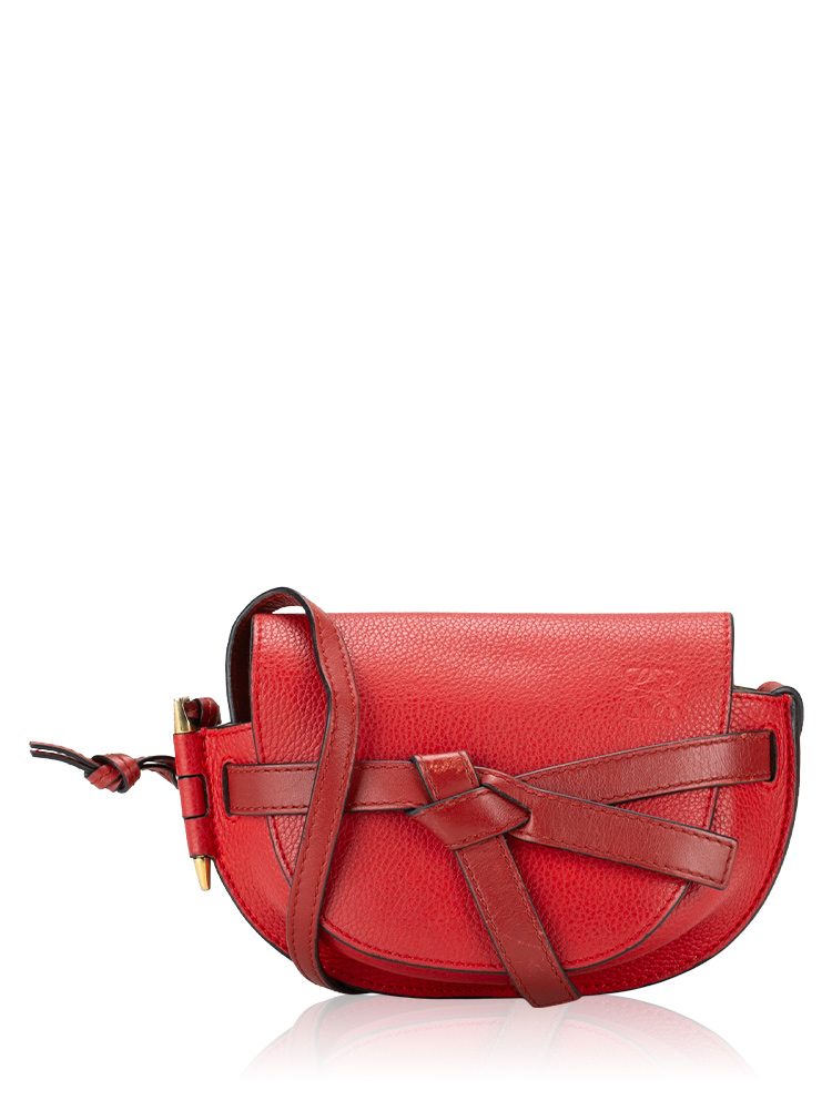 Grained Calfskin Gate Mini Crossbody Scarlet