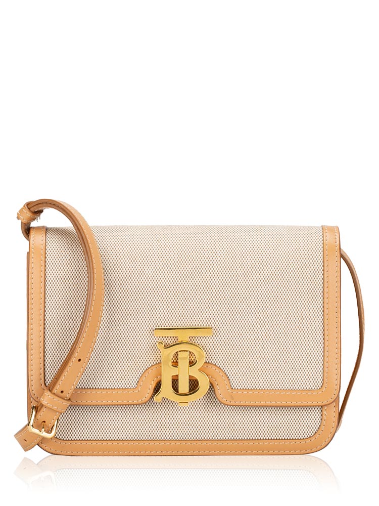 Canvas TB Small Shoulder Bag Natural Brown