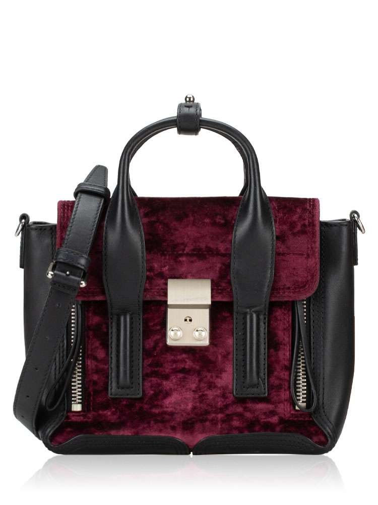 3.1 Velvet Calfskin Mini Pashli Wine Black