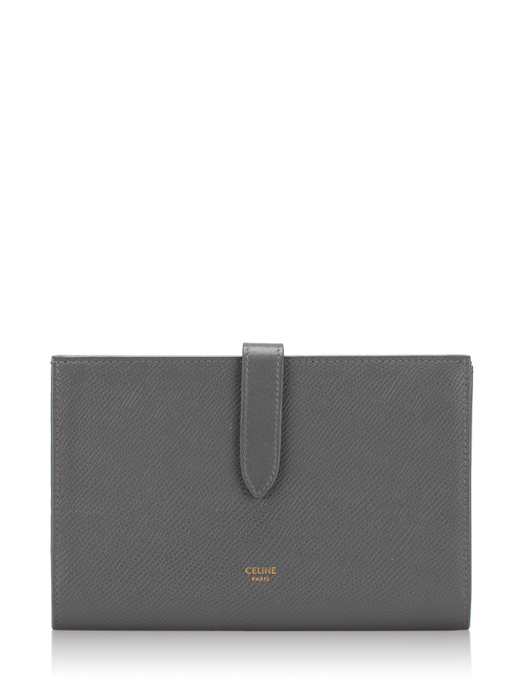 Grained Calfskin Large Strap Wallet Storm