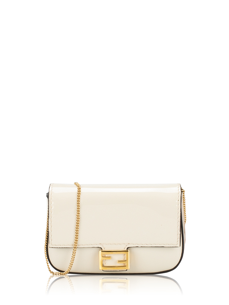 Patent Leather Nano Baguette Charm Cream
