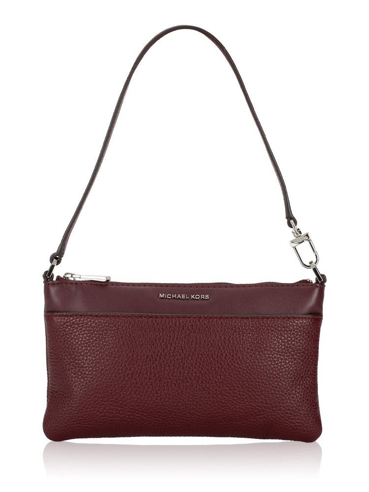 Jet Set Leather Medium Convertible Wristlet Dark Cherry