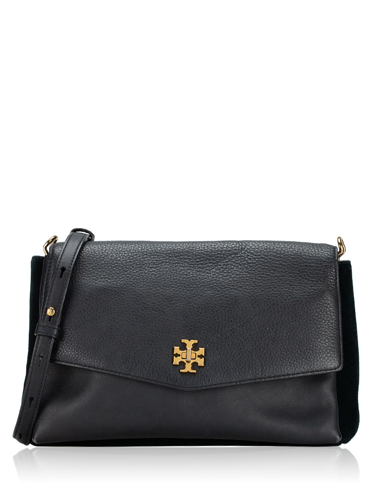Kira Mixed Materials Shoulder Bag Black