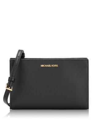 Sheila Leather Small Zip Crossbody Black