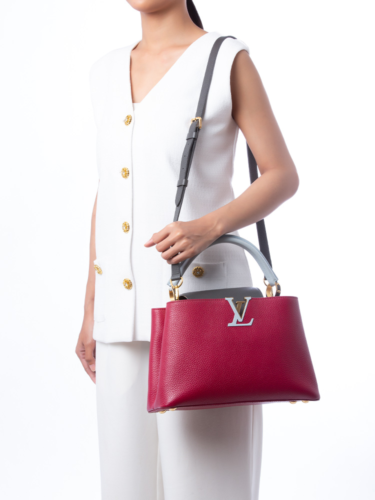 Taurillon Capucines PM Multicolor Fuchsia