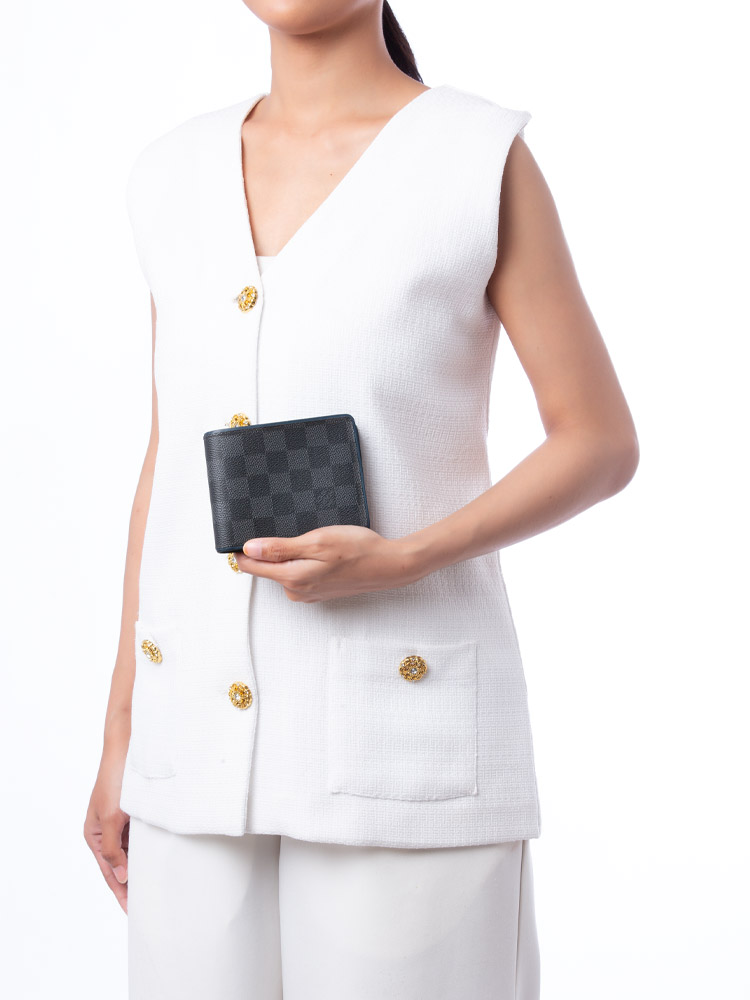 Damier Graphite Multiple Wallet Blue