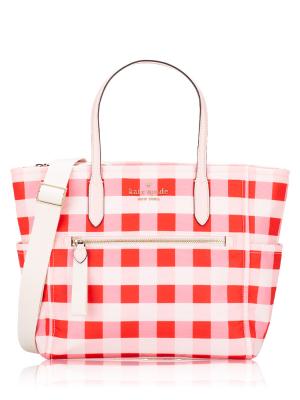 Chelsea Gingham Medium Satchel Pink Multi