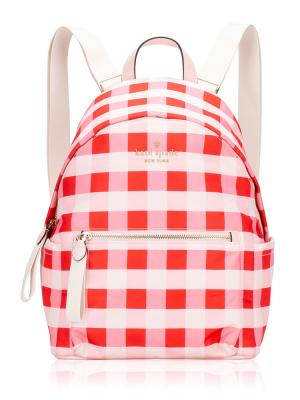 Chelsea Gingham Medium Backpack Pink Multi