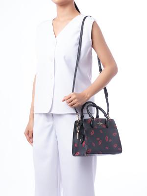 Madison Lip Toss Small Satchel Black Multi