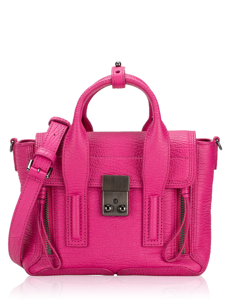 3.1 Textured Calfskin Mini Pashli Fuchsia
