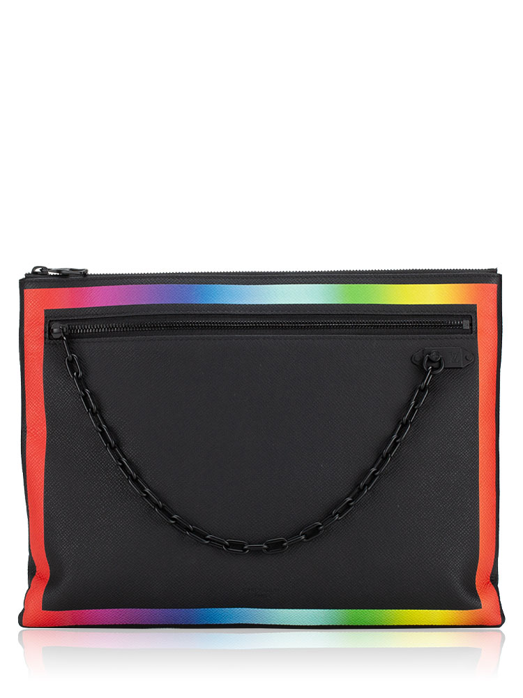 x Virgil Abloh Taiga A4 Pochette Noir Rainbow