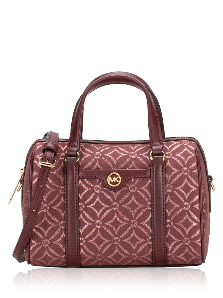 Metallic Signature Small Duffle Bag Oxblood Multi