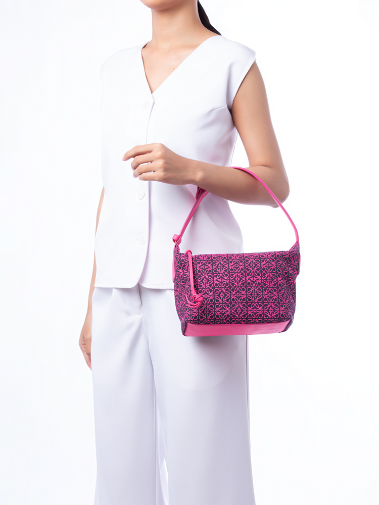 Jacquard Anagram Cubi Small Shoulder Bag Pink
