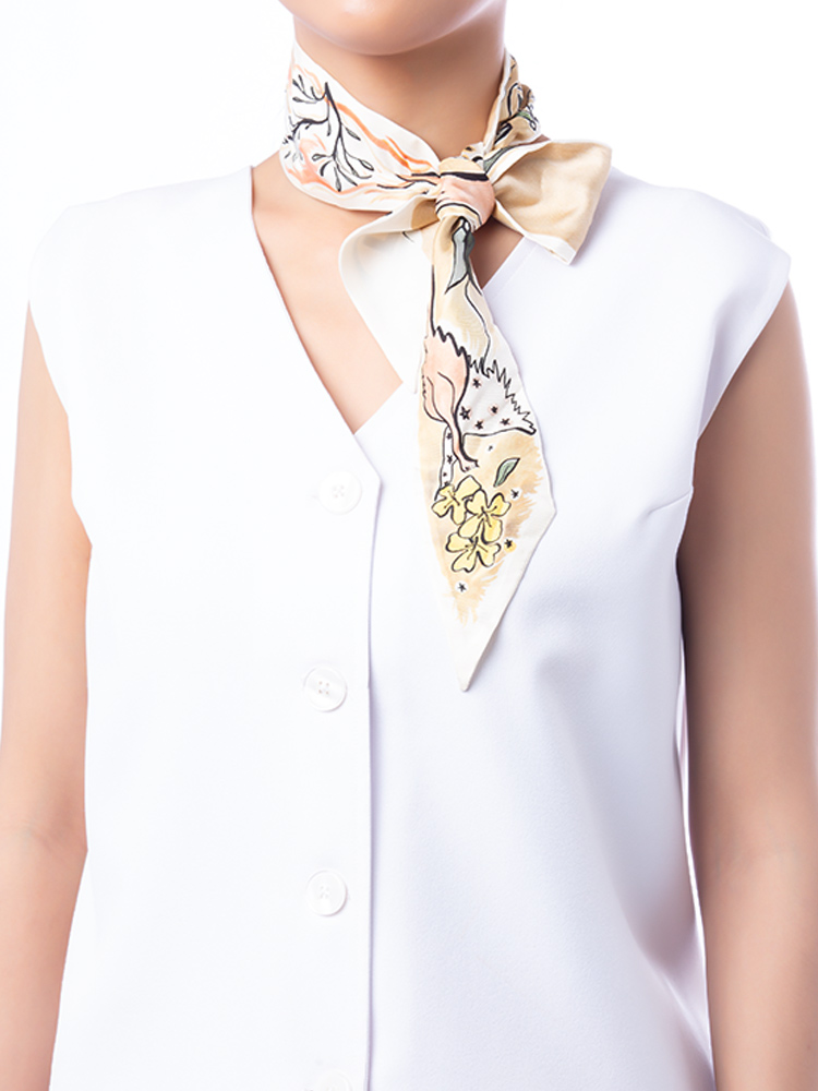 Silk ABCDior E Mitzah Scarf Beige Multicolor