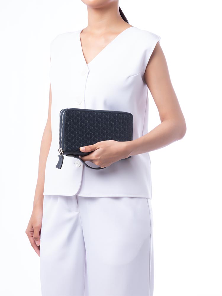 Microguccissima Travel Organizer Wallet Navy