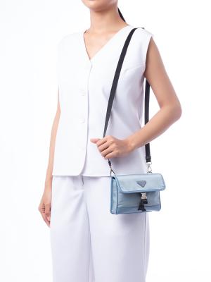 Re-Nylon Saffiano Phone Crossbody Astrale