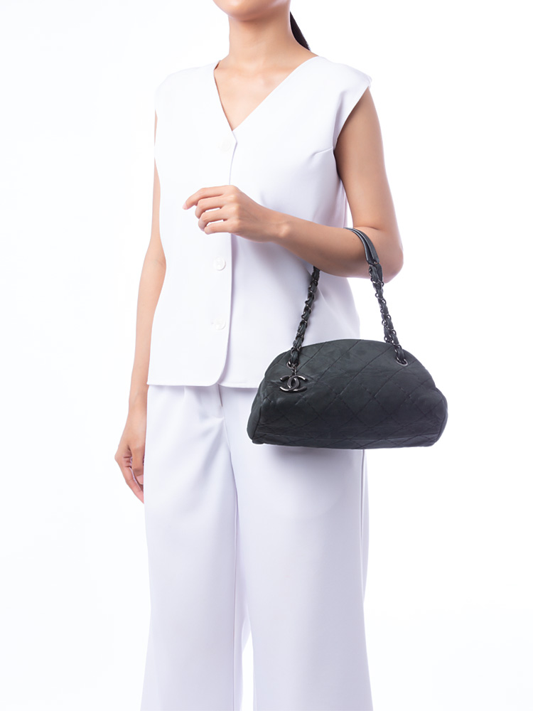 Iridescent Just Mademoiselle Small Bowling Bag Black