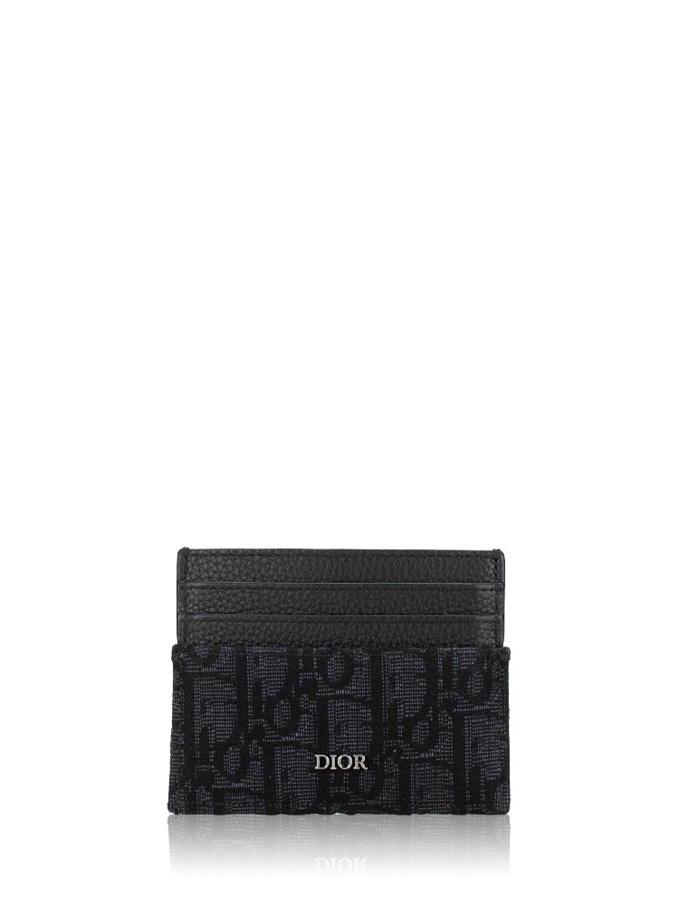 Oblique Jacquard Card Holder Black